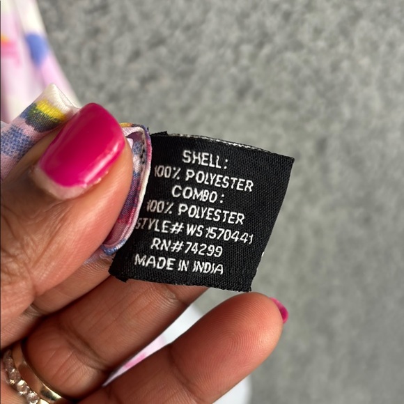 W118 by Walter Baker Pink and Purple Mini Dress Watercolor Floral Flowy NWT - Picture 7 of 9